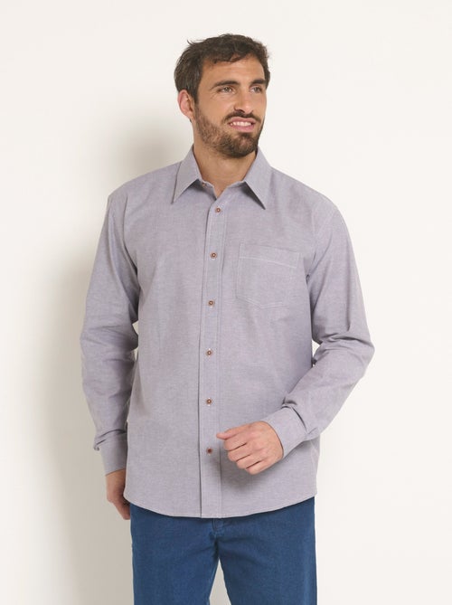 Camisa Oxford de algodón de manga larga - Afibel - Kiabi