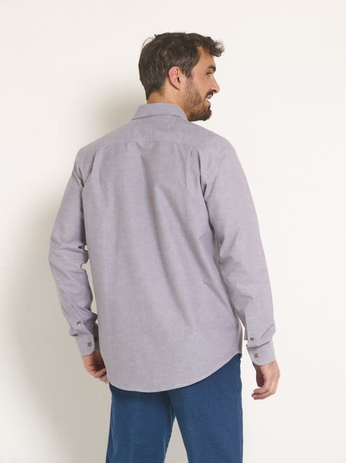 Camisa Oxford de algodón de manga larga - Afibel - Kiabi