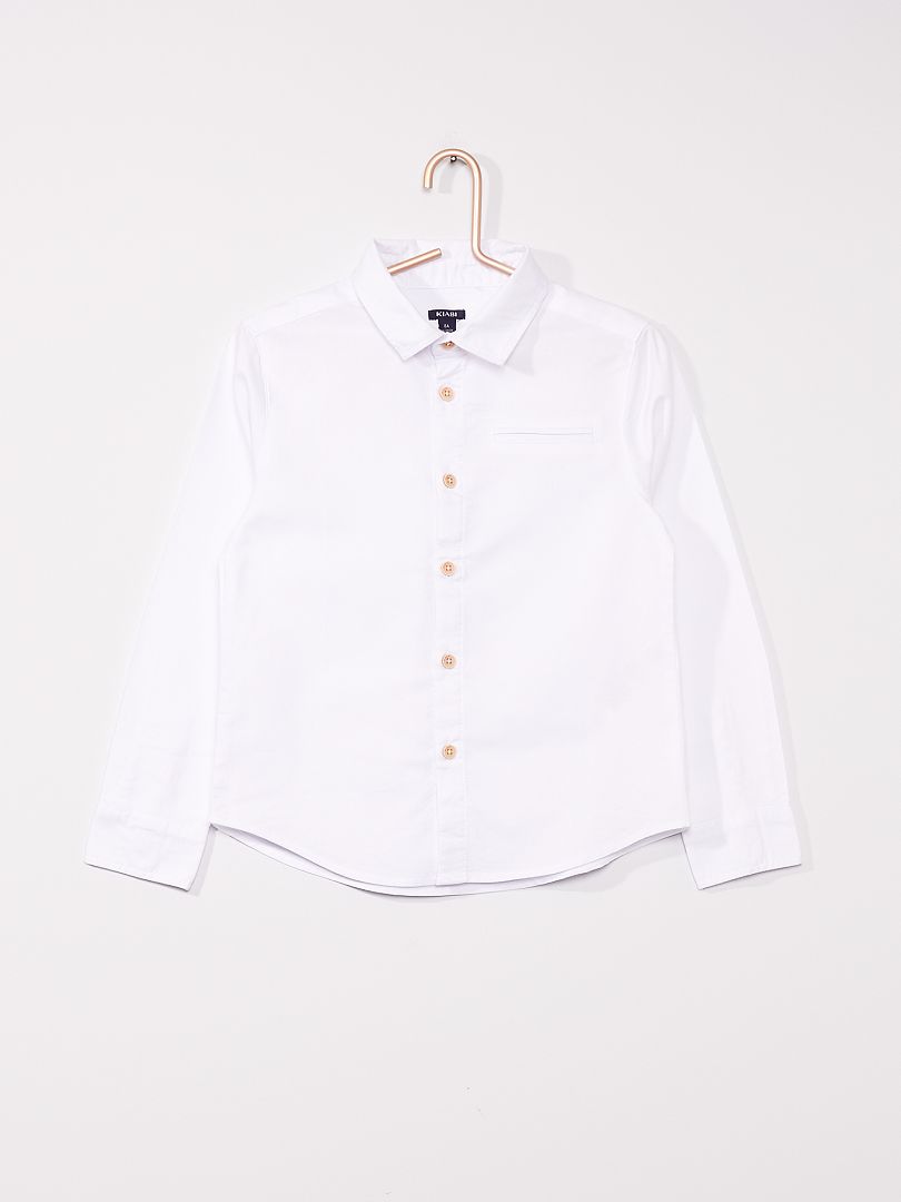 Camisa oxford de manga larga Blanco - Kiabi