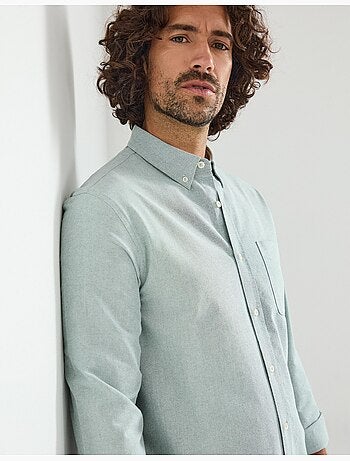 Camisa Oxford de manga larga, MO Fashion