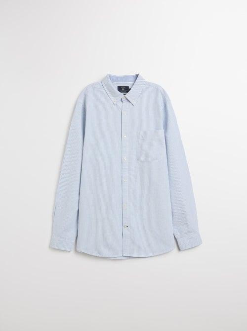 Camisa Oxford de manga larga y rayas para hombre, MO Fashion - Kiabi