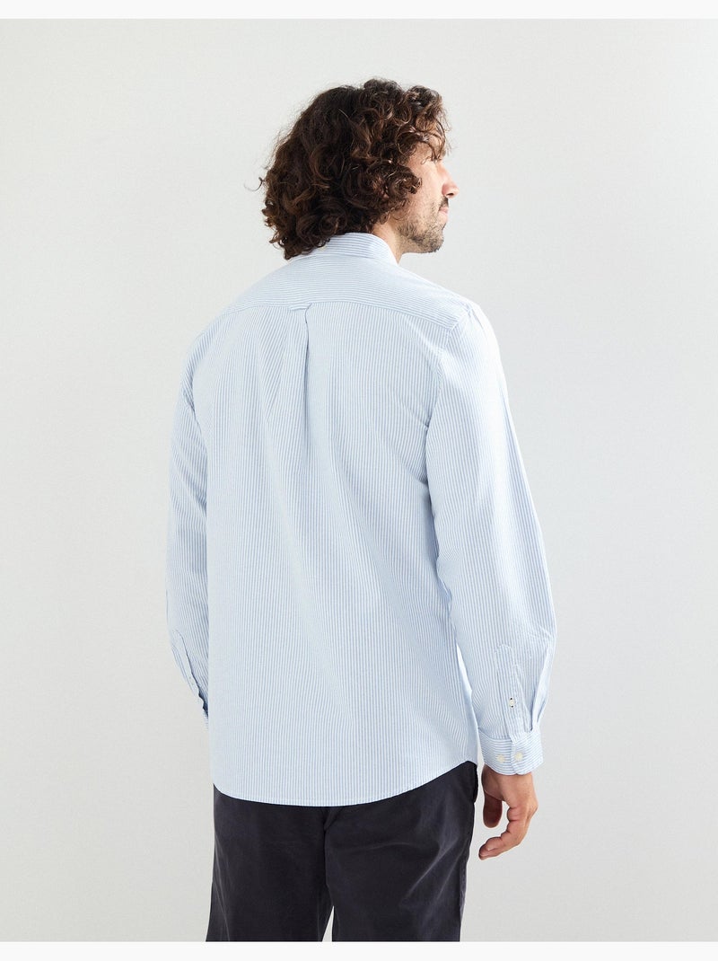 Camisa Oxford de manga larga y rayas para hombre, MO Fashion Azul - Kiabi