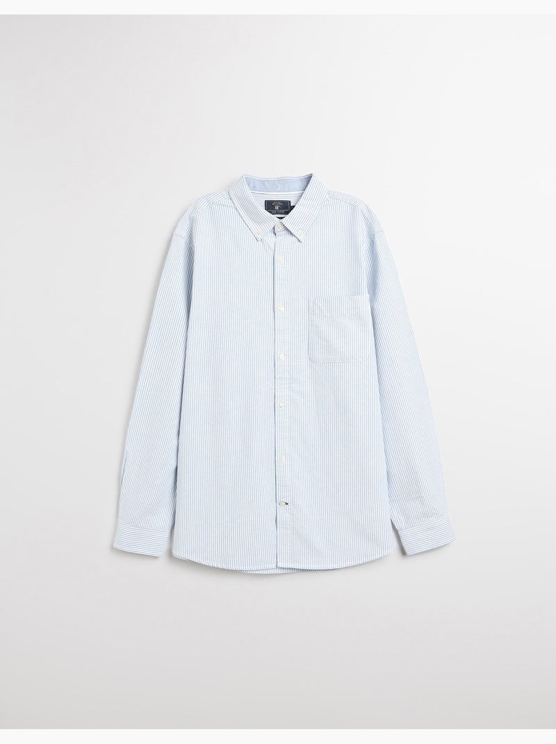Camisa Oxford de manga larga y rayas para hombre, MO Fashion Azul - Kiabi