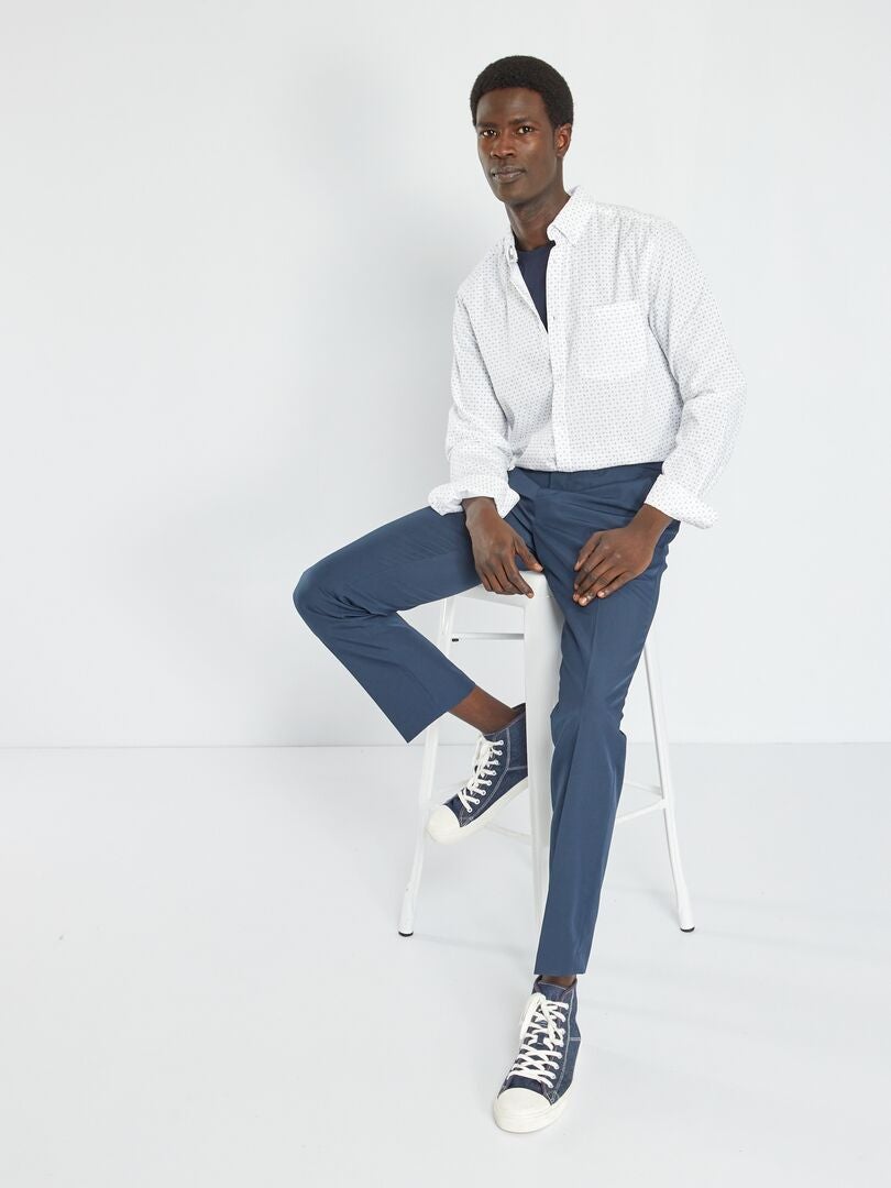 Camisa oxford de rayas BLANCO - Kiabi
