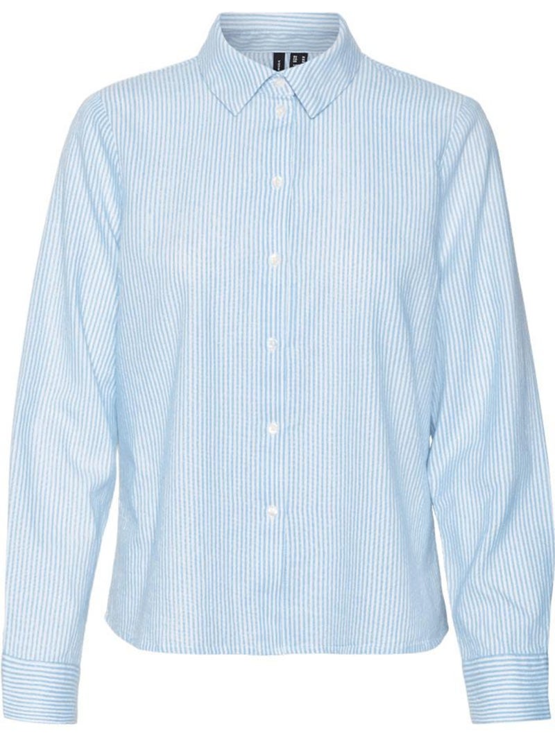 Camisa oxford de rayas para mujer vero moda Azul - Kiabi