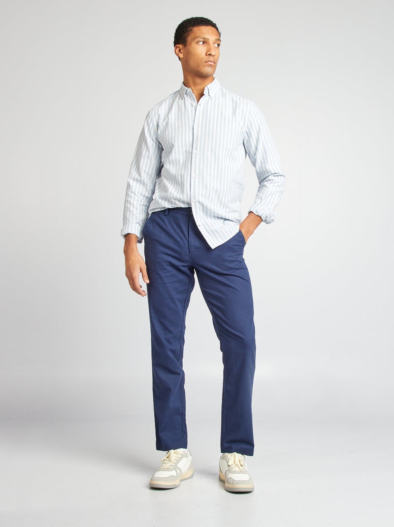 Camisa oxford estampada AZUL - Kiabi