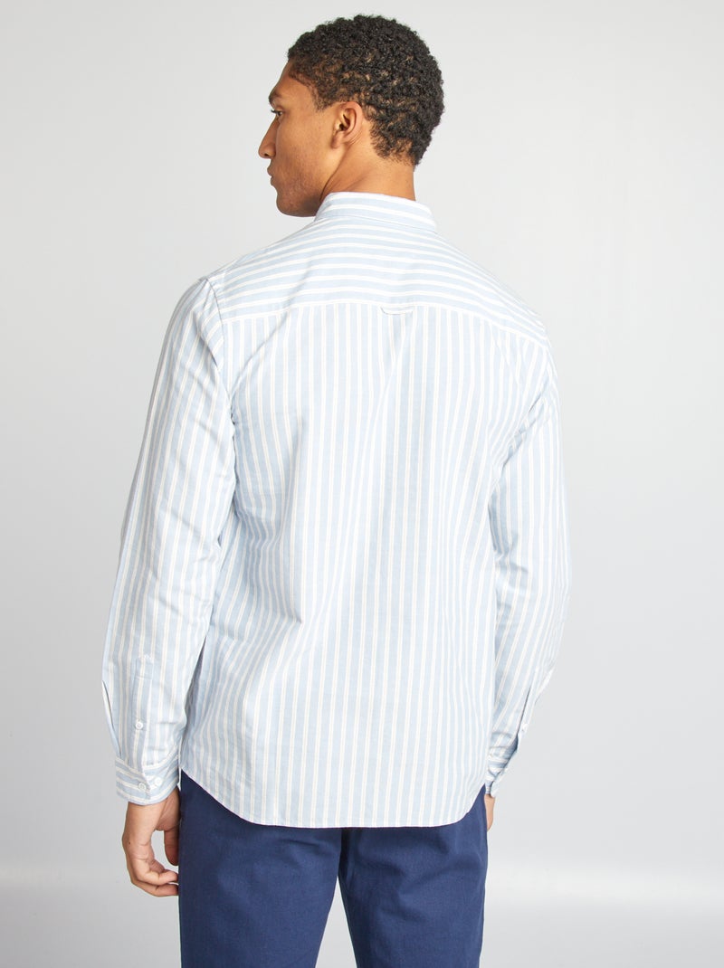 Camisa oxford estampada AZUL - Kiabi