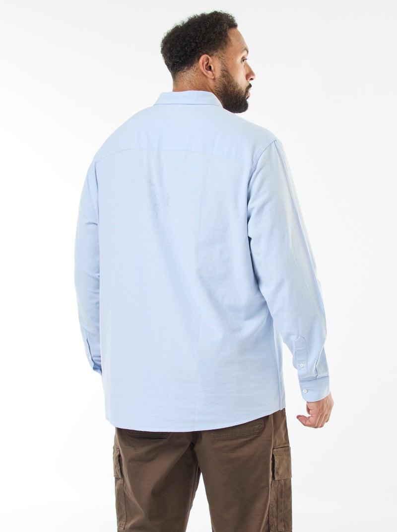 Camisa oxford recta lisa Azul - Kiabi