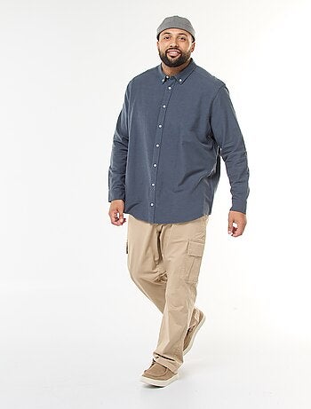Camisa oxford recta lisa