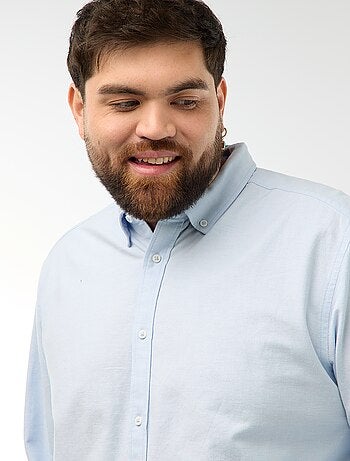 Camisa oxford recta lisa