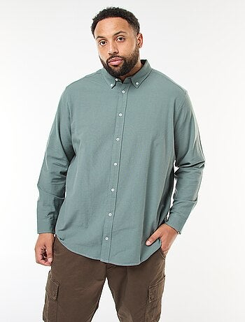 Camisa oxford recta lisa