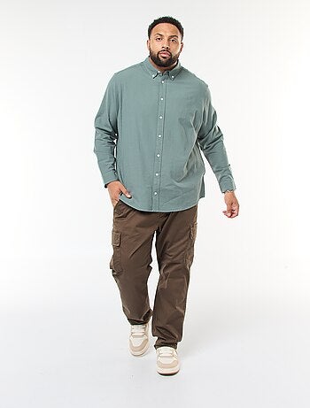 Camisa oxford recta lisa
