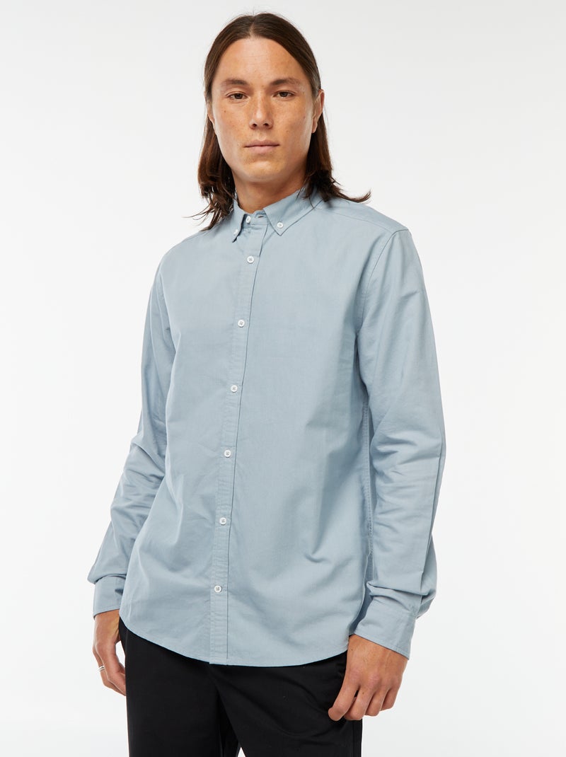 Camisa oxford regular fit Azul - Kiabi