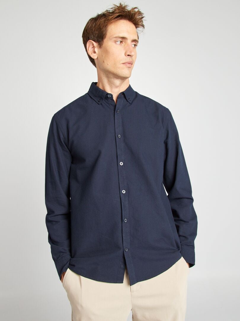 Camisa oxford regular fit AZUL - Kiabi