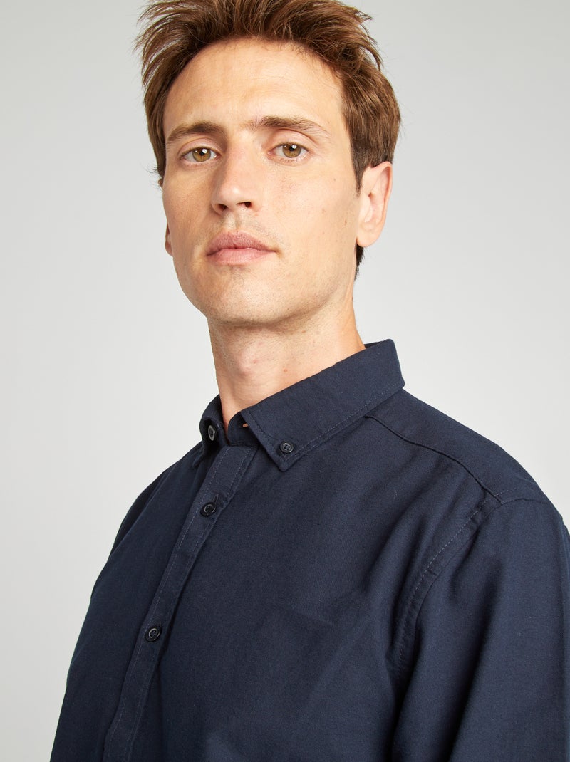 Camisa oxford regular fit AZUL - Kiabi