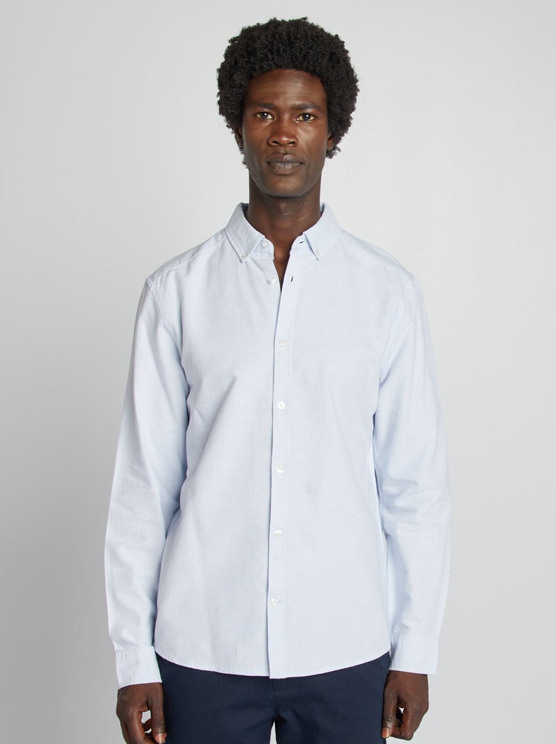 Camisa oxford regular fit AZUL - Kiabi
