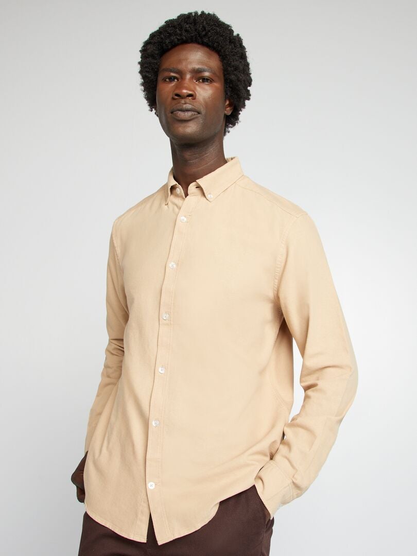 Camisa oxford regular fit BEIGE - Kiabi