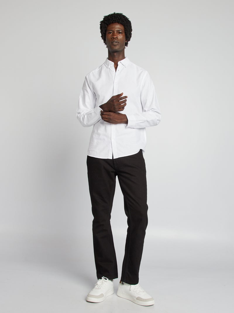 Camisa oxford regular fit blanco - Kiabi