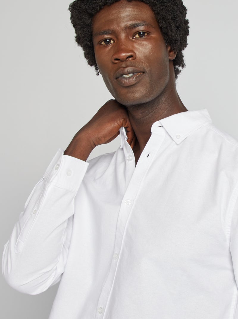 Camisa oxford regular fit blanco - Kiabi