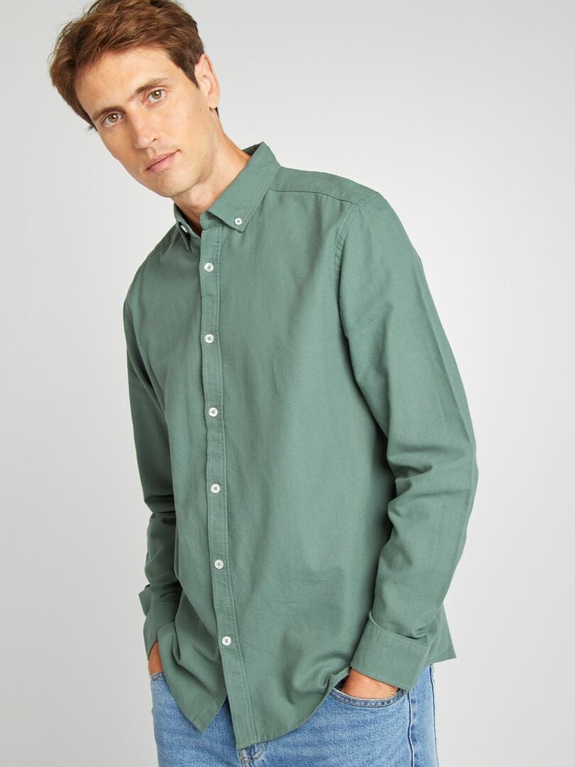 Camisa oxford regular fit VERDE - Kiabi