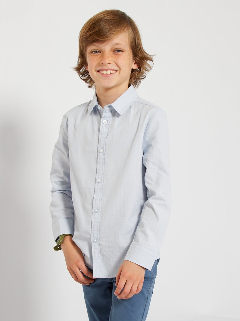 Camisa oxford y pajarita azul gris - Kiabi