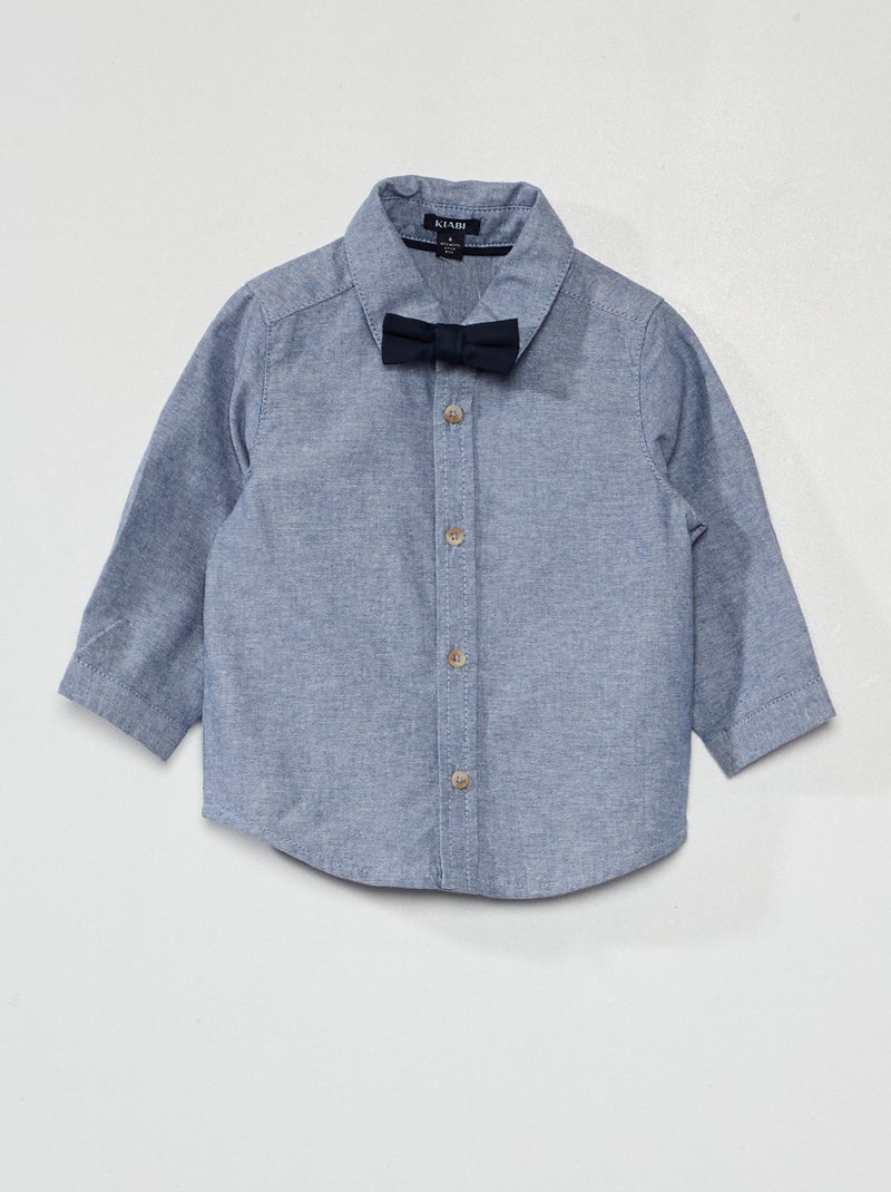 Camisa + pajarita AZUL - Kiabi
