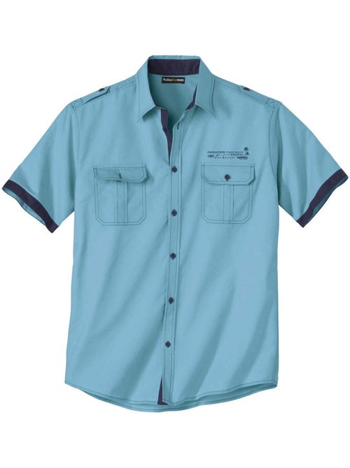 Camisa piloto de algodón de manga corta - Kiabi Camisa piloto de algodón de manga corta - Kiabi