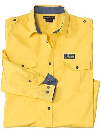 Camisa piloto de popelín con cuello de puntas libres