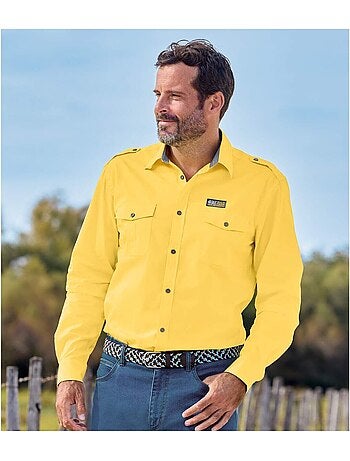 Camisa piloto de popelín con cuello de puntas libres