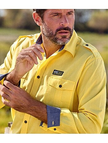 Camisa piloto de popelín con cuello de puntas libres