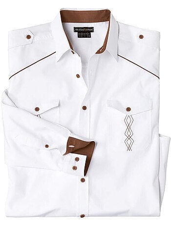 Camisa piloto de popelín con cuello de puntas libres