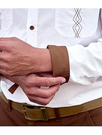 Camisa piloto de popelín con cuello de puntas libres