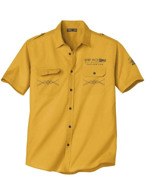 Camisa piloto de popelín de algodón manga corta explorer - Kiabi Camisa piloto de popelín de algodón manga corta explorer - Kiabi