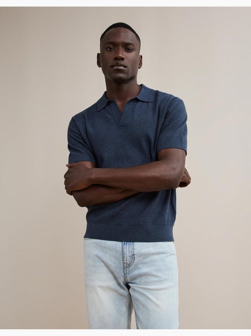 Camisa polo de punto con lino, mo fashion - Kiabi