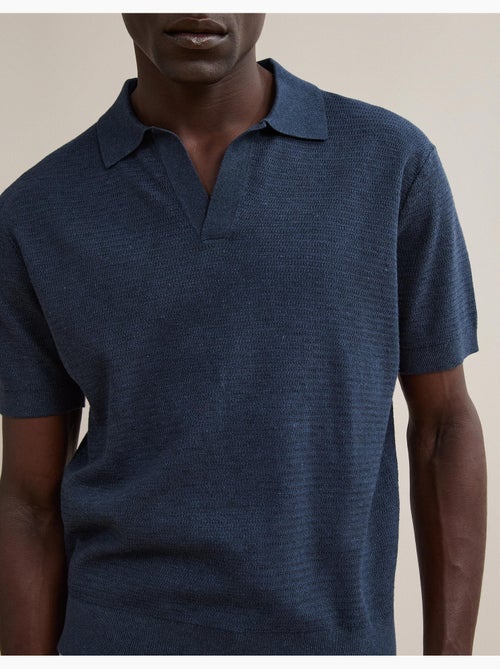 Camisa polo de punto con lino, mo fashion - Kiabi