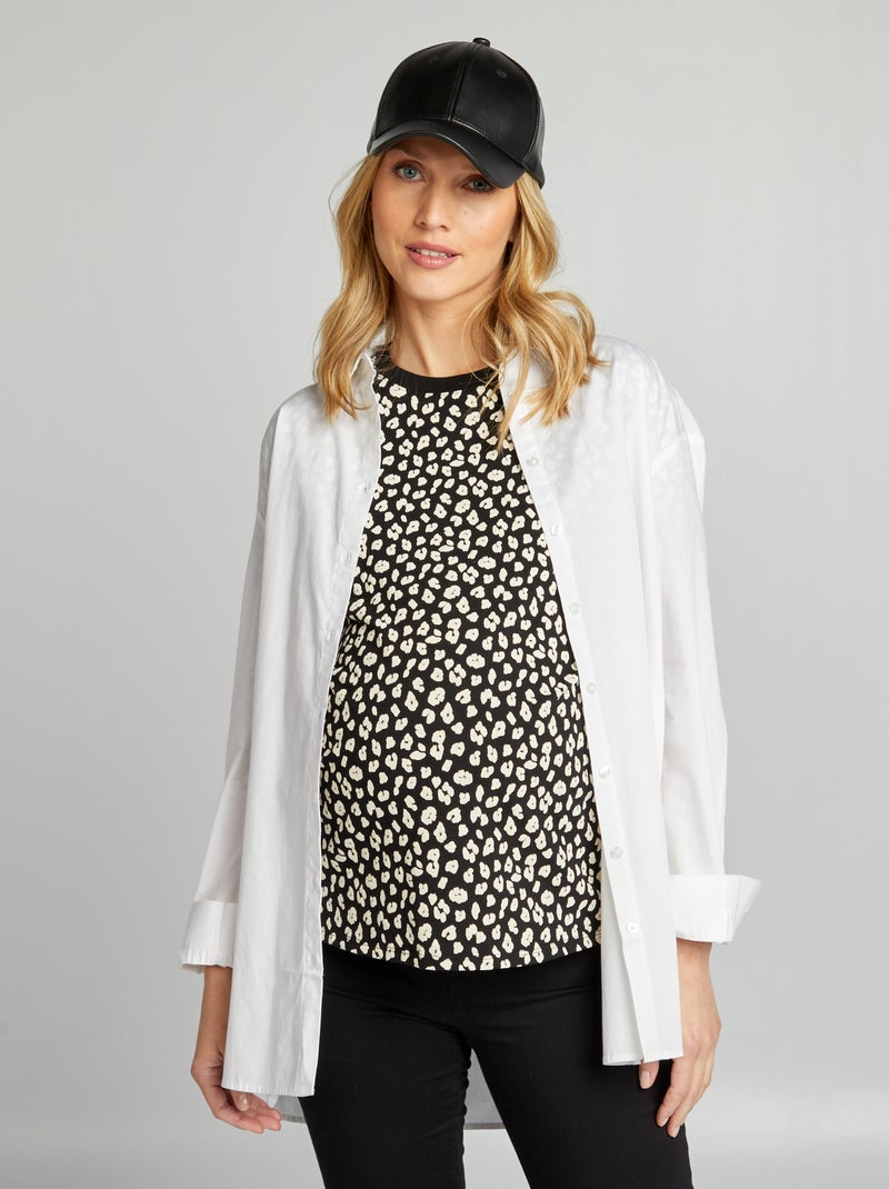 Camisa premamá oversize blanco - Kiabi