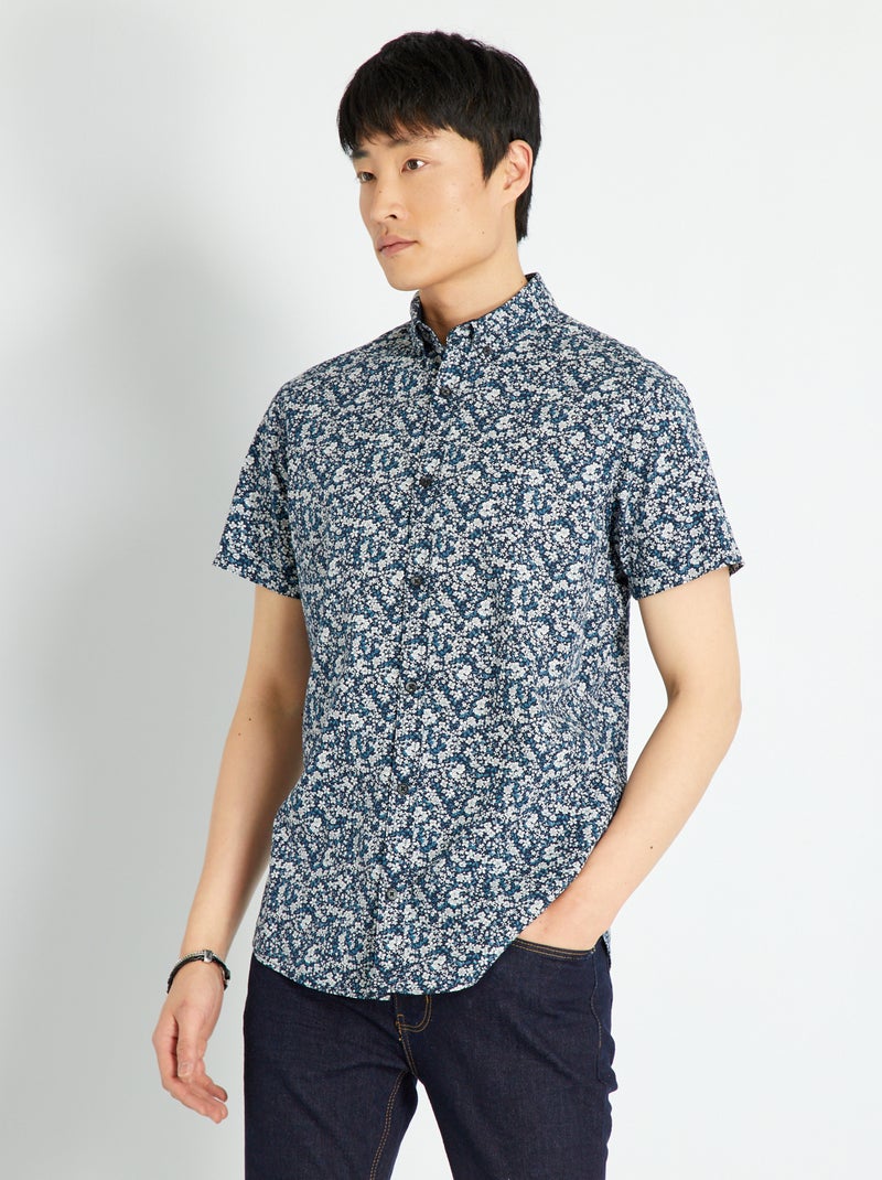 Camisa 'Produkt' con estampados de fantasía AZUL - Kiabi