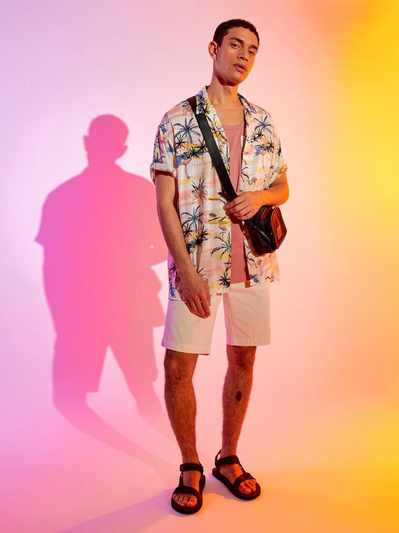 Camisa 'Produkt' con flores BLANCO - Kiabi