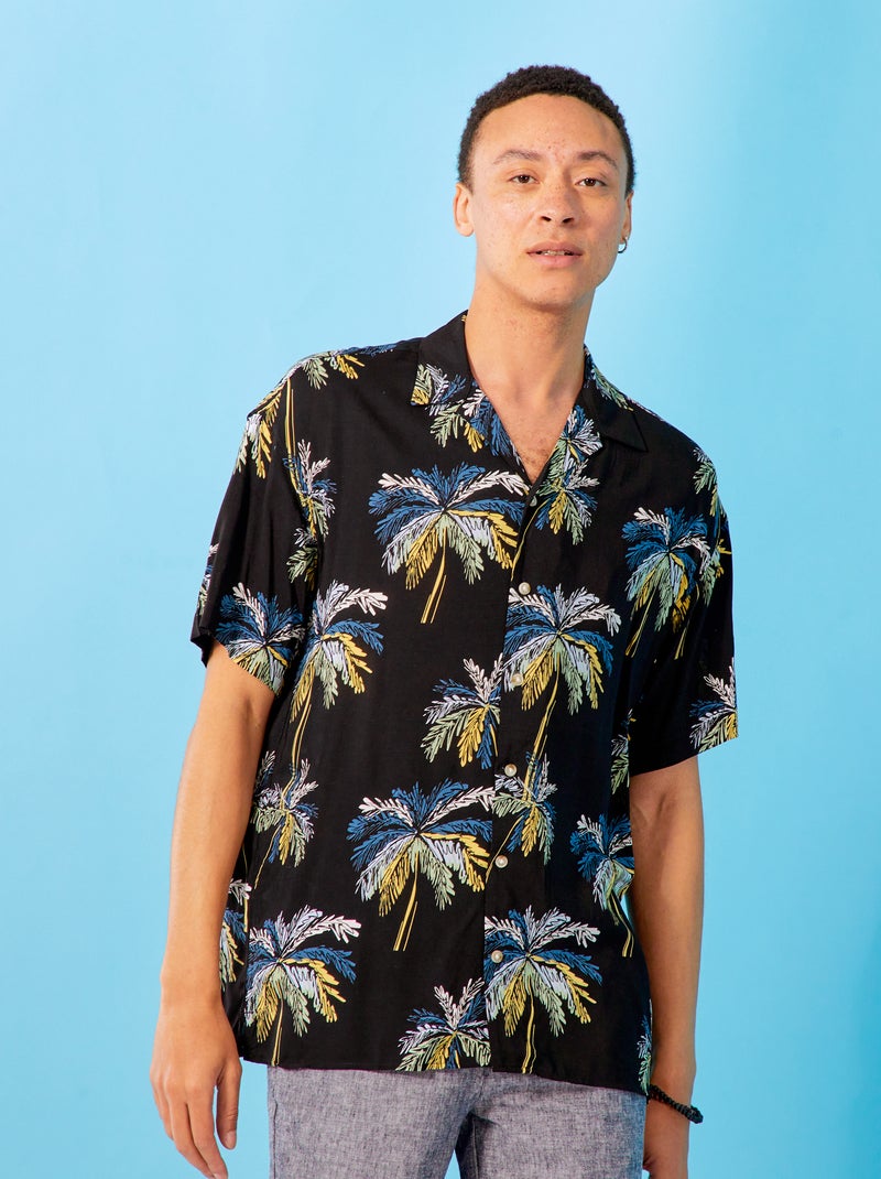 Camisa 'Produkt' con flores NEGRO - Kiabi