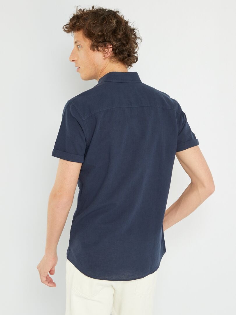 Camisa 'Produkt' de manga corta azul marino - Kiabi