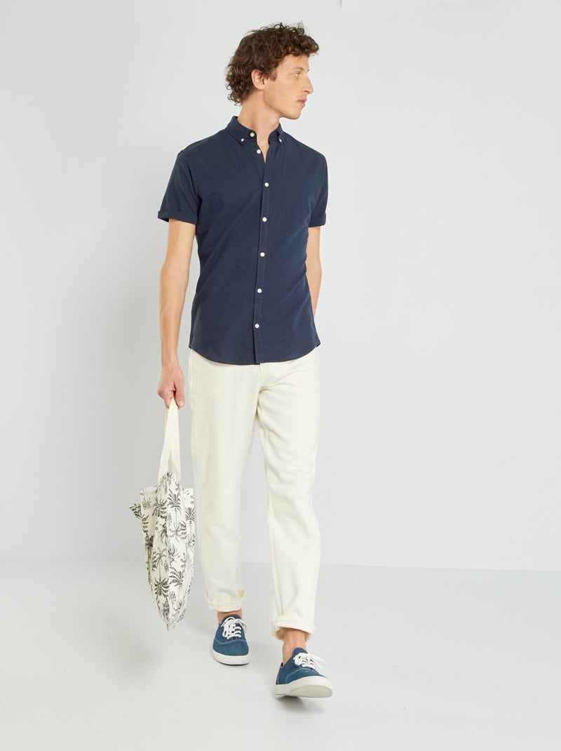 Camisa 'Produkt' de manga corta azul marino - Kiabi