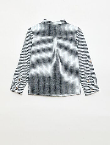 Camisa rayada de lino mezclado