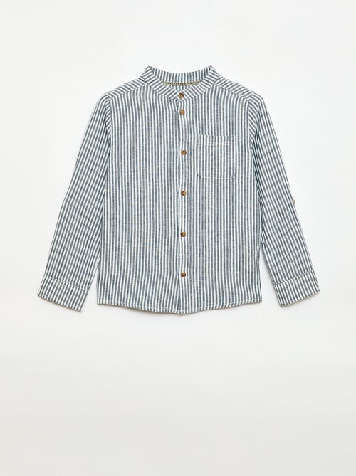 Camisa rayada de lino mezclado - Kiabi