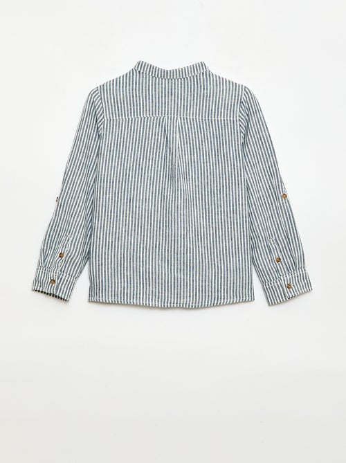 Camisa rayada de lino mezclado - Kiabi