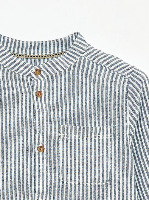 Camisa rayada de lino mezclado - Kiabi