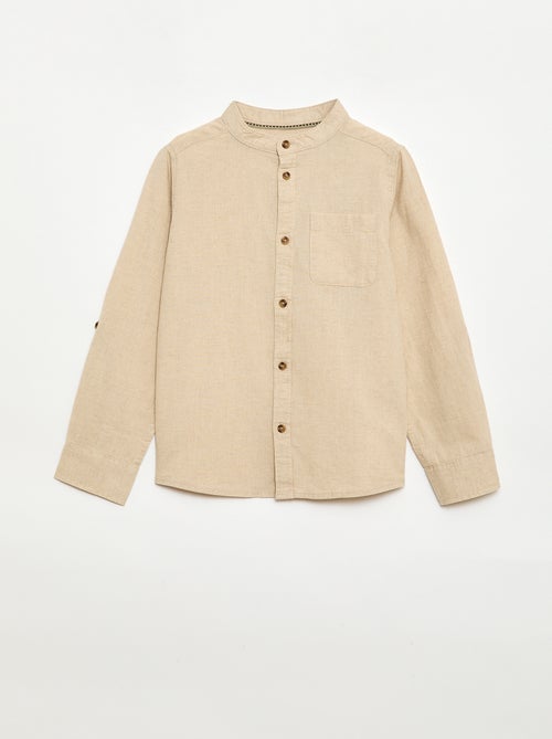 Camisa rayada de lino mezclado - Kiabi