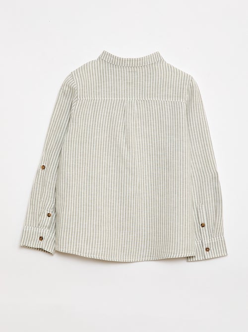 Camisa rayada de lino mezclado - Kiabi