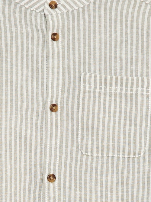 Camisa rayada de lino mezclado - Kiabi