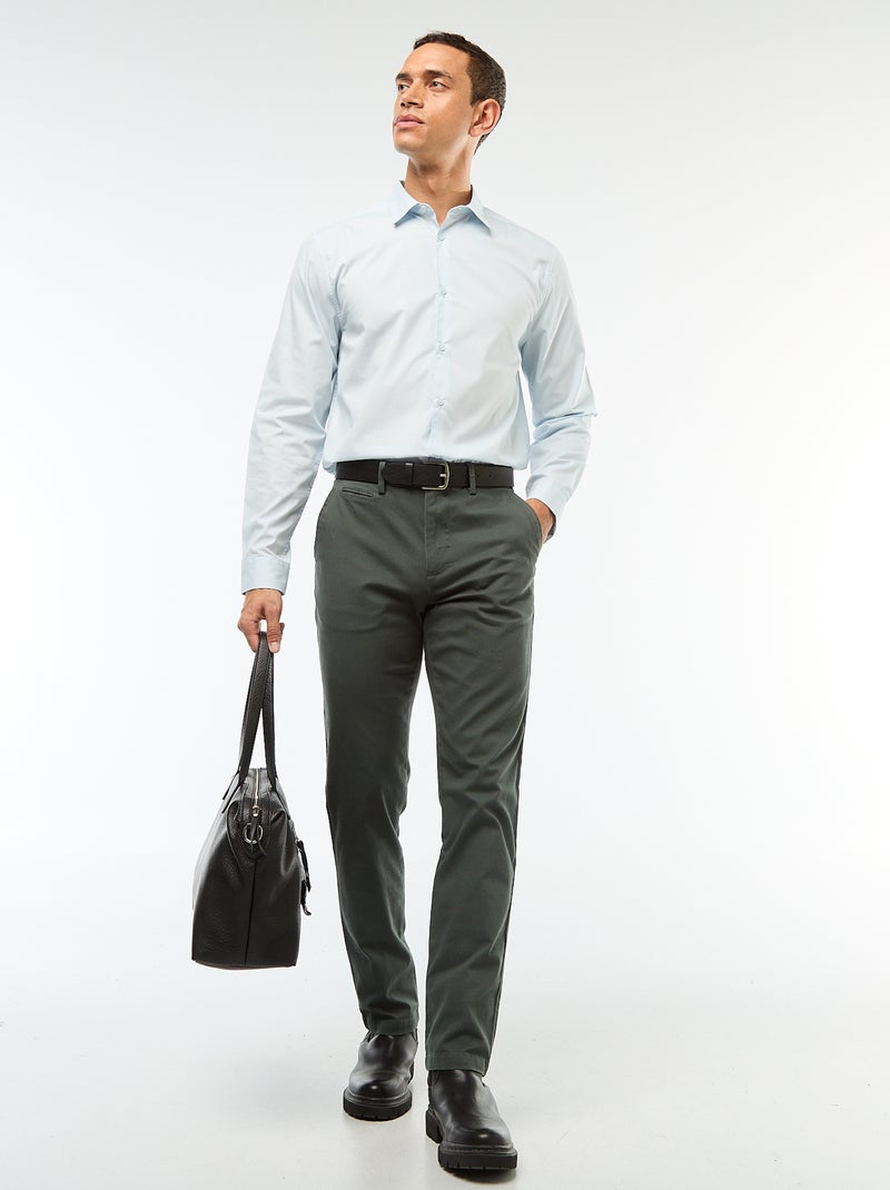 Camisa recta blanca Azul - Kiabi