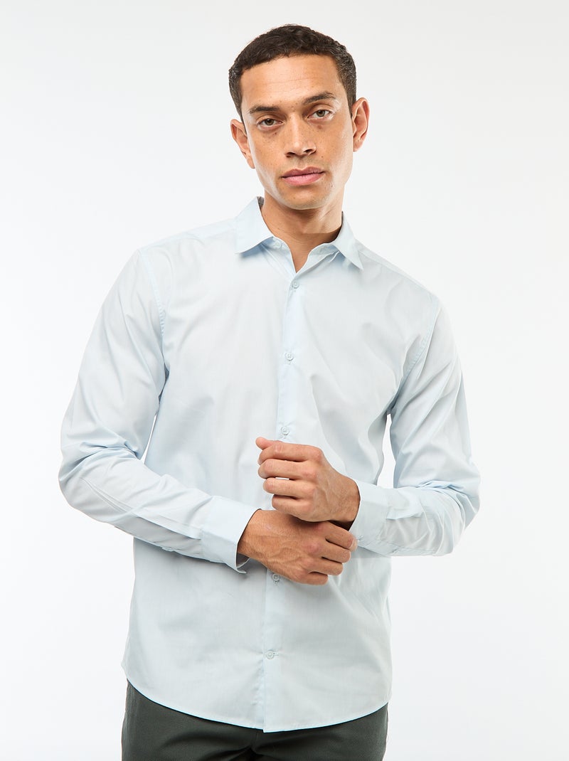 Camisa recta blanca Azul - Kiabi